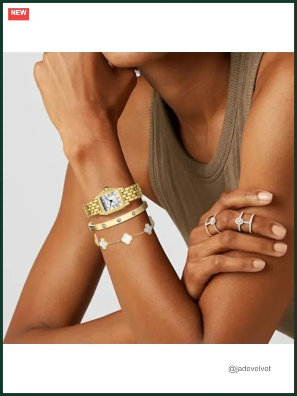 Gold Toned Bangle Watch and Diamond Tennis Bracelet Set Vintage Design Water